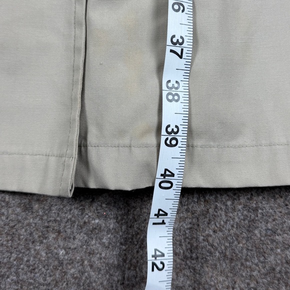 VTG London Fog Tan Double Breasted Belted Long Trench Coat Womens 8P Lightweight - Picture 12 of 14